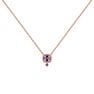 Rose gold plated amethyst necklace, J04669-03-LAM-RO