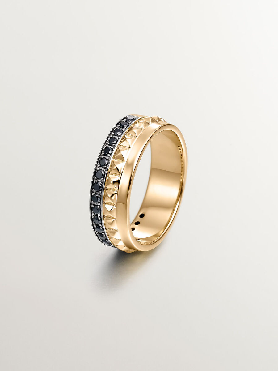 Anillo multibrazo relieve espinelas plata recubierta oro , J04903-02-BSN, hi-res