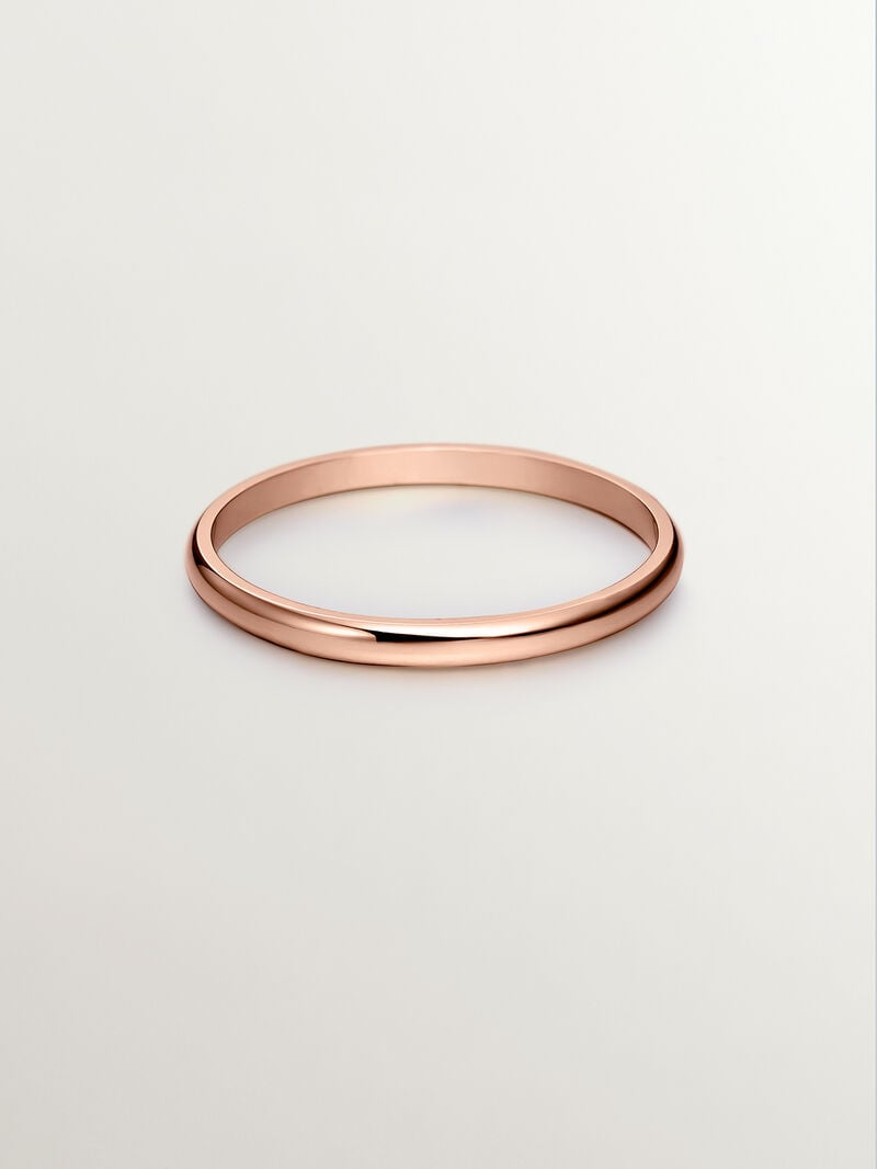 1.70mm half round rose gold wedding band image number 1
