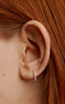 Petite boucle d’oreilles à l’unité créole en or blanc 18 Kt avec diamants, J00597-01-NEW-H