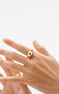 Bague ouverte bombée en argent plaqué en or jaune 18 K, J05225-02