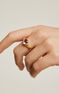 Trilogy ring in 18k yellow gold-plated sterling silver with central purple amethyst and yellow quartz stones, J03748-02-AM-LQ