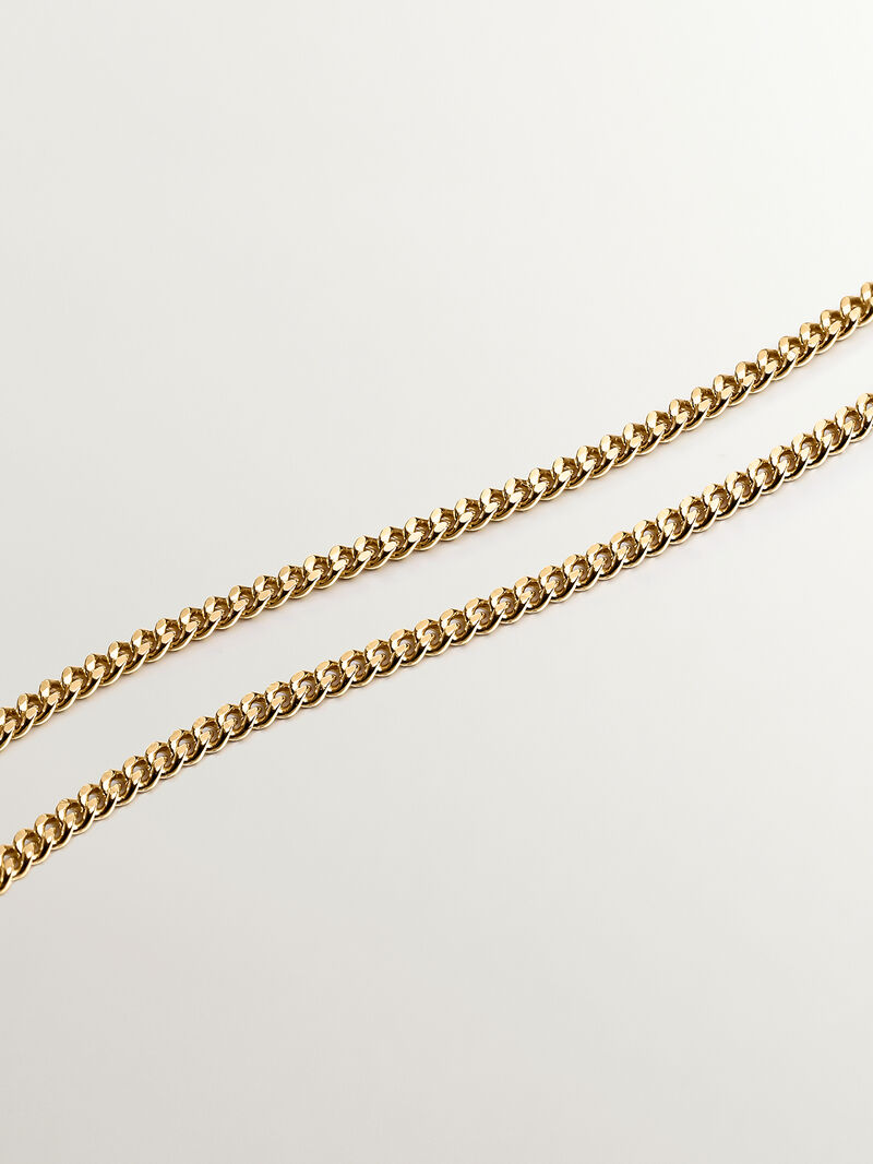 18K yellow gold plated 925 silver necklace with black onyx image number 4