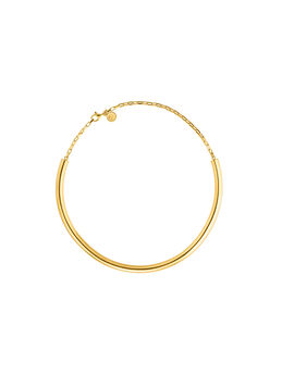 Smooth choker in 18k yellow gold-plated silver , J05045-02,hi-res