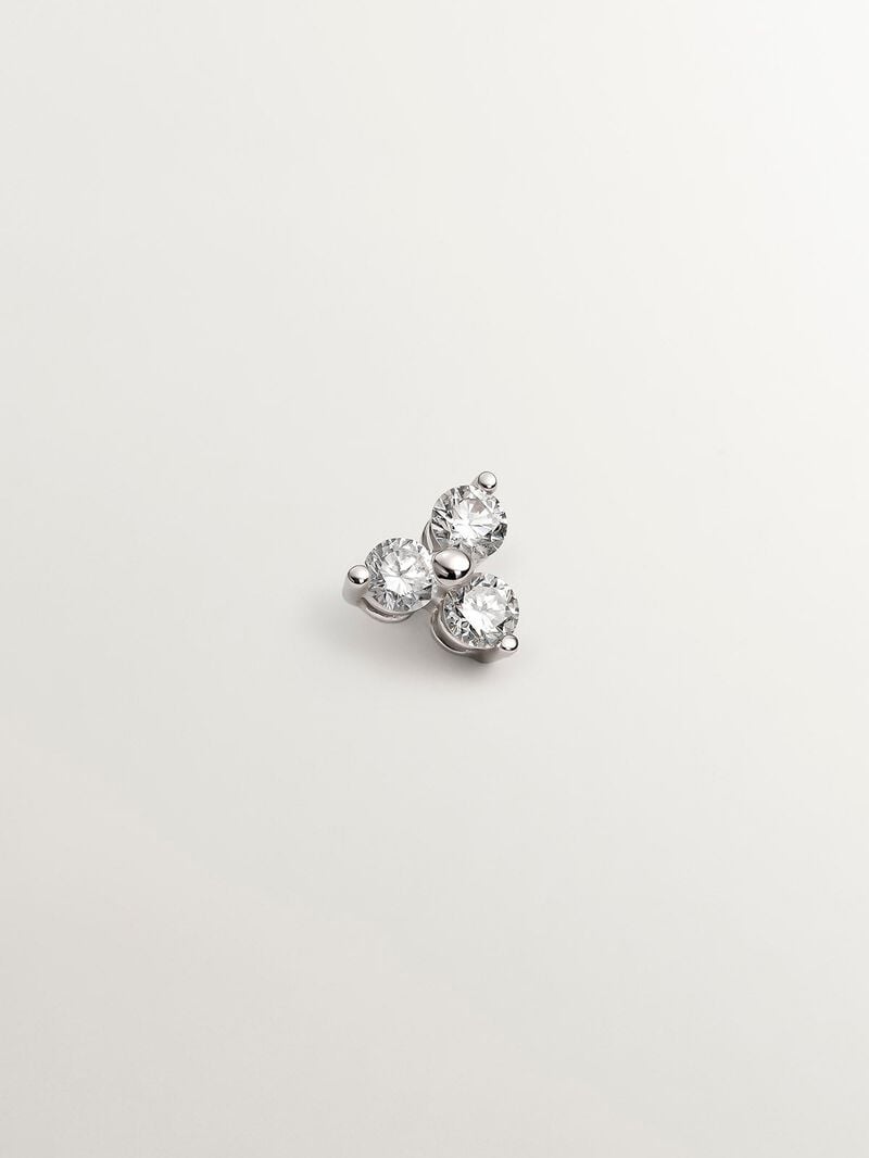 18K Gold Diamond Clover Single Earring image number 0