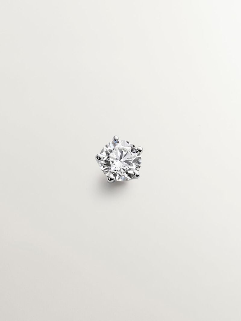 18K white gold solitaire earring with 0.20 cts diamond image number 0