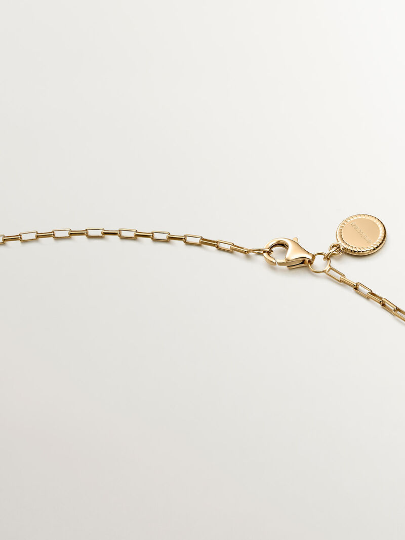 925 Silver chain bathed in 18K yellow gold with rectangular links. image number 4