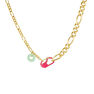 Detachable pink gold plated chunky necklace, J04625-02-ENPQ
