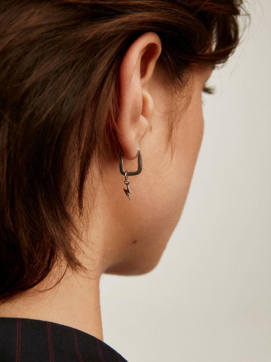 Silver lightning bolt charm , J04899-01, hi-res