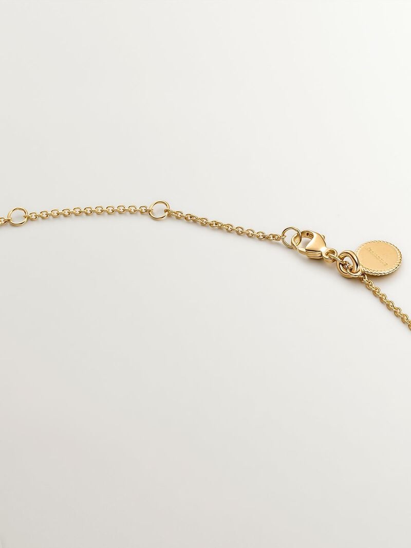 925 Silver pendant dipped in 18K yellow gold with small cross and spinels. image number 6
