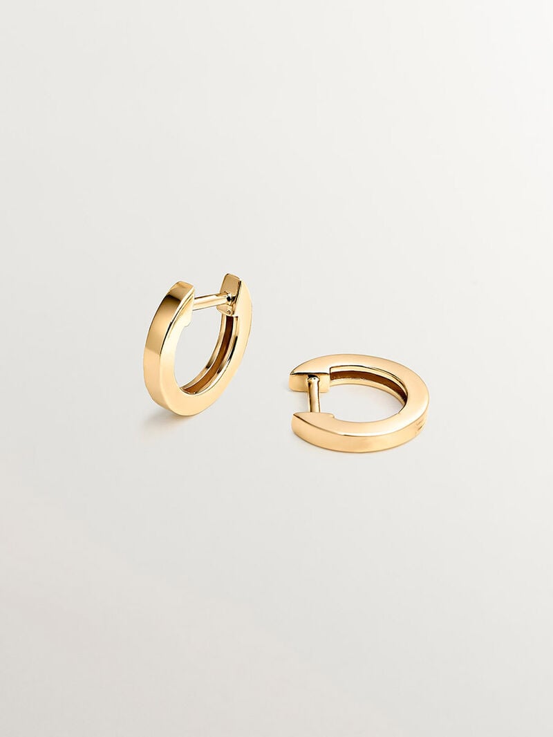 Small 925 silver hoop earrings coated in 18K yellow gold. image number 2