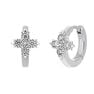 White gold diamonds hoop earring piercing 0.033 ct , J03386-01-H