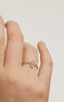 Bague ovale en or blanc 18 ct avec diamants et bordure en diamants, J05113-01
