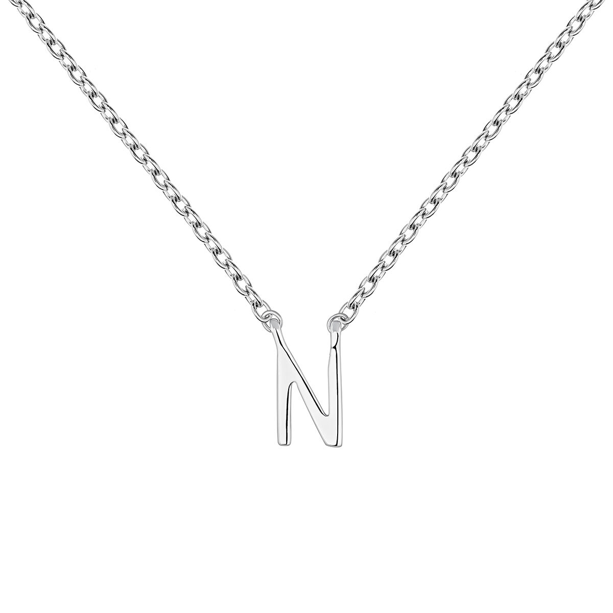 White gold Initial N necklace , J04382-01-N, mainproduct