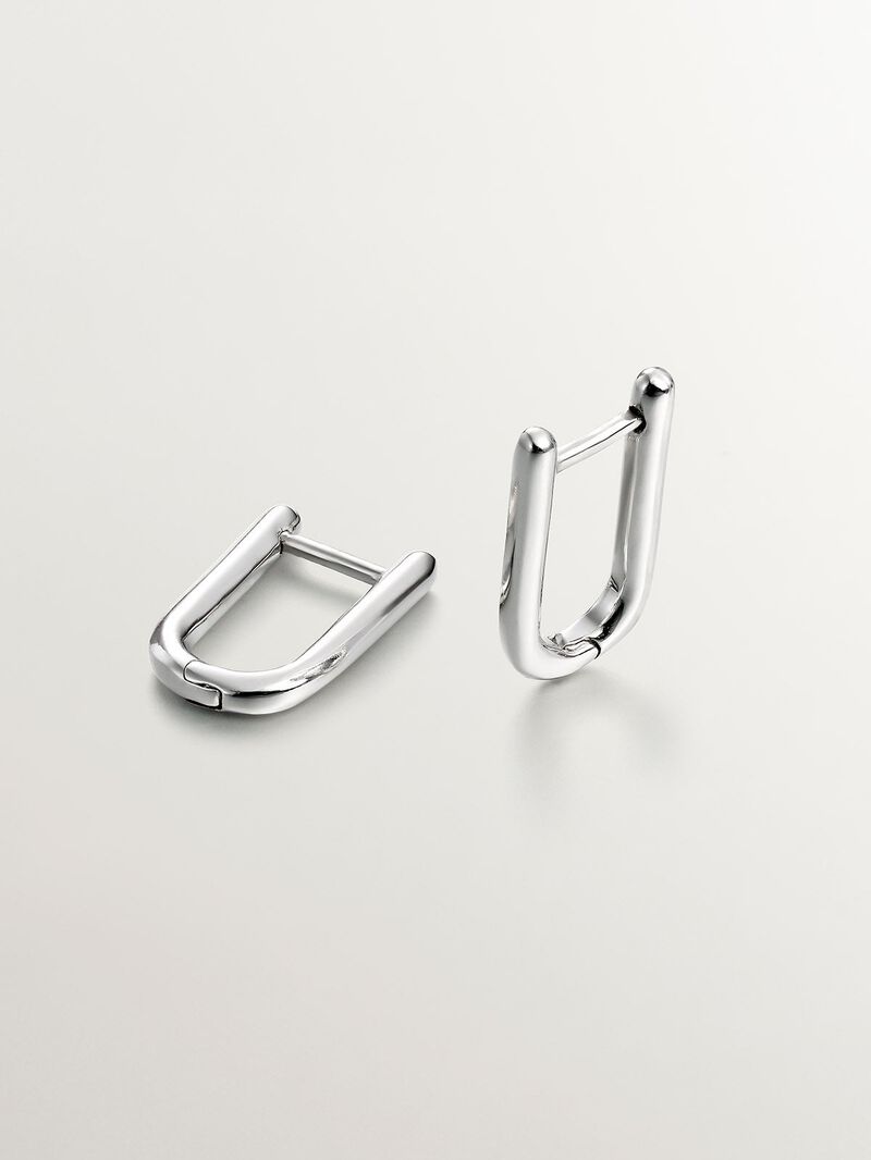 925 silver long hoop earrings image number 0