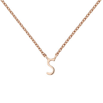 Rose gold Initial S necklace , J04382-03-S, mainproduct