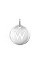 Silver W initial medallion charm  , J03455-01-W
