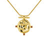 Gold plated medal necklace garnet , J04267-02-GAR