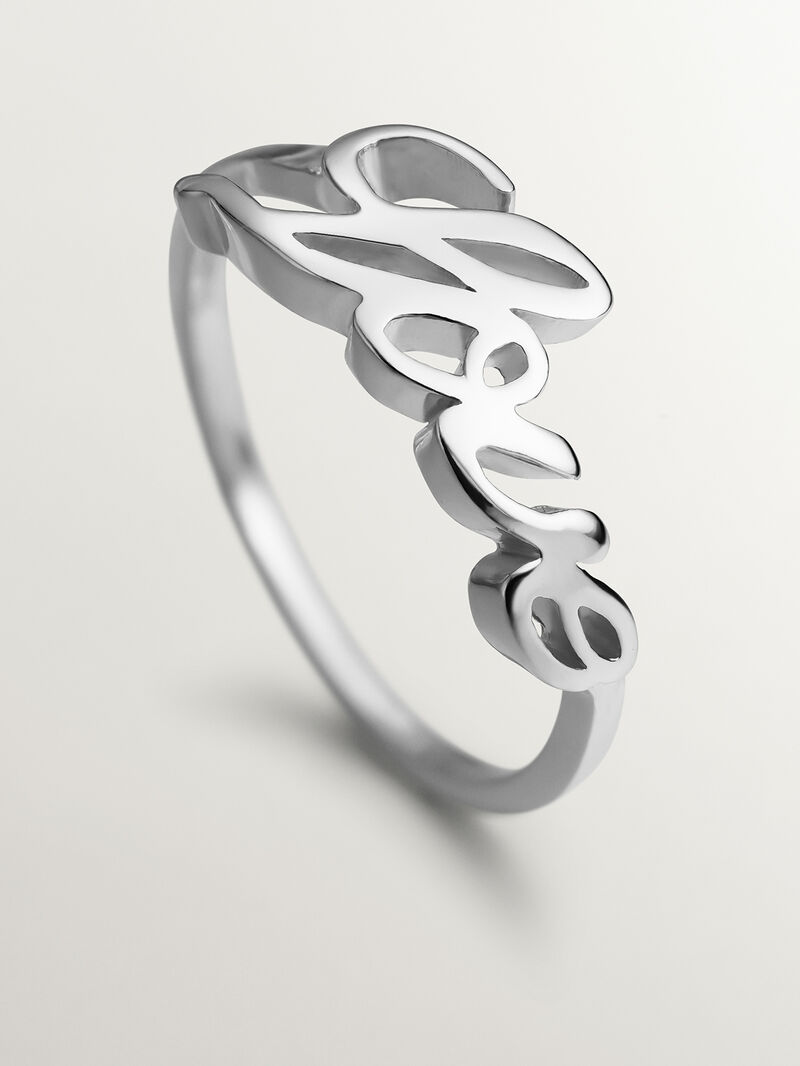 925 silver ring with word love image number 2