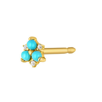9kt gold mini stone earring , J04700-02-TQ-WS-H, mainproduct