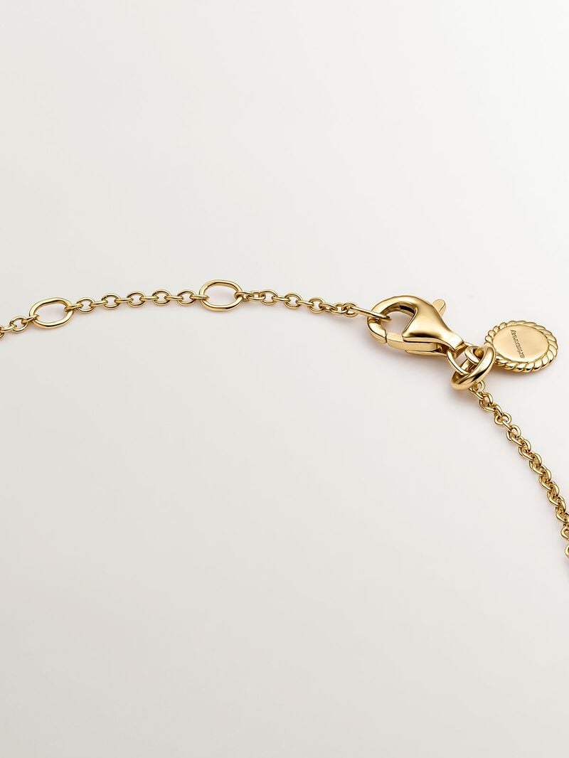18K yellow gold plated 925 silver solitaire bracelet with white topaz. image number 6