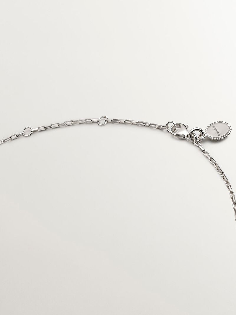 925 Silver pendant with circle of white topazes. image number 6