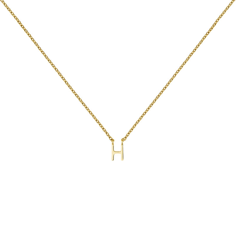Gold Initial H necklace, J04382-02-H, hi-res