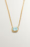 Collar topacio azul plata recubierta oro , J04668-02-SKY