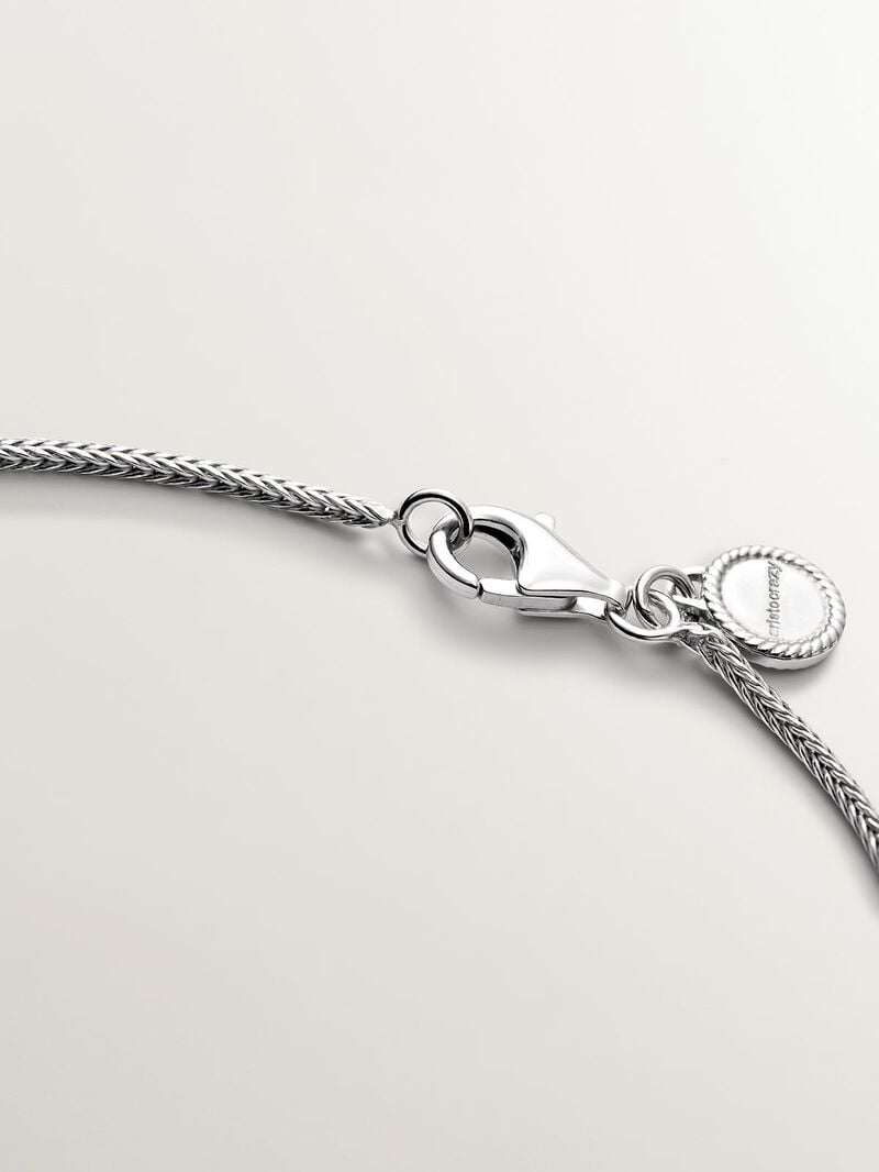 Oval-shaped 925 silver pendant with embossing. image number 6