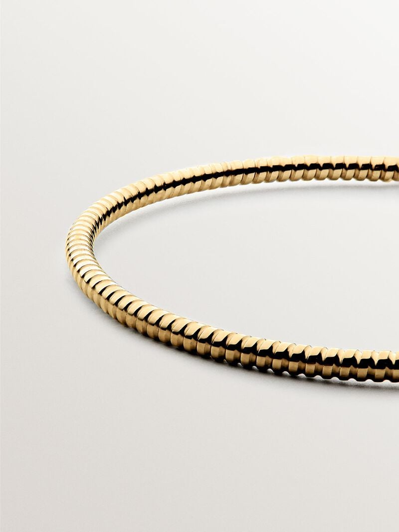 Rigid weekly style bracelet in 18K yellow gold plated 925 silver. image number 4
