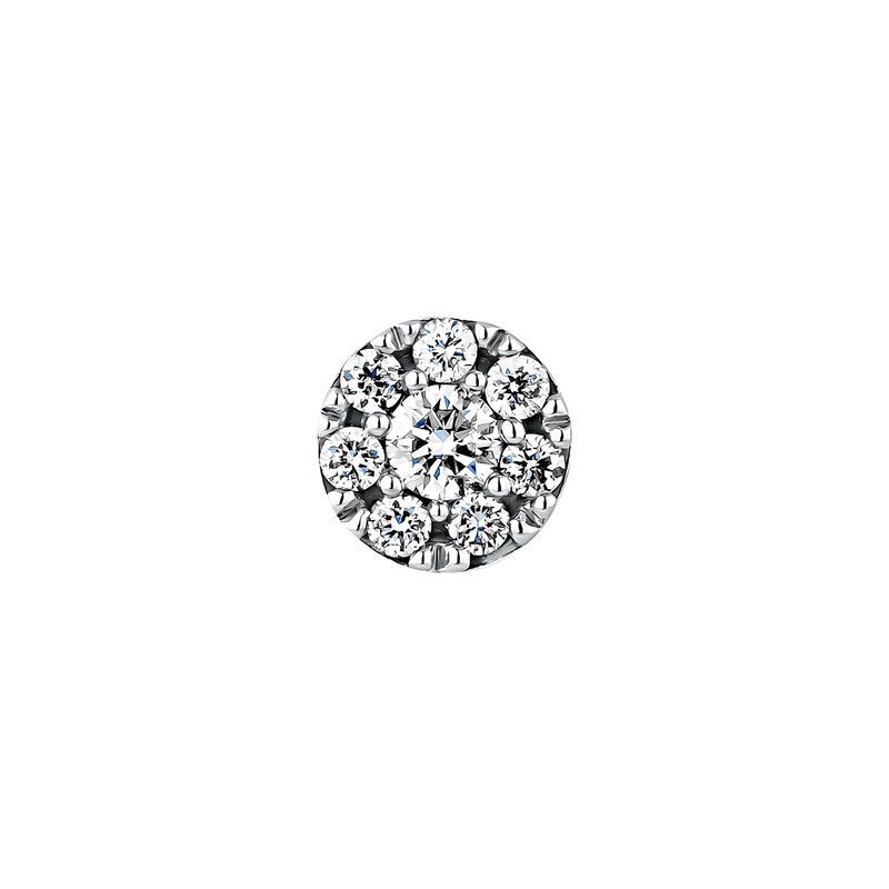 Pendiente roseta diamantes 0,10 ct oro blanco, J04207-01-10-H, hi-res