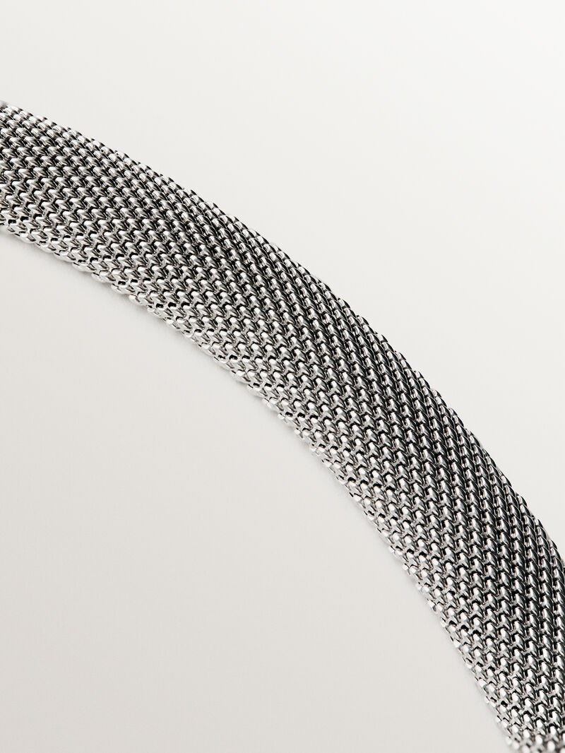 Rigid 925 silver pendant with mesh image number 2