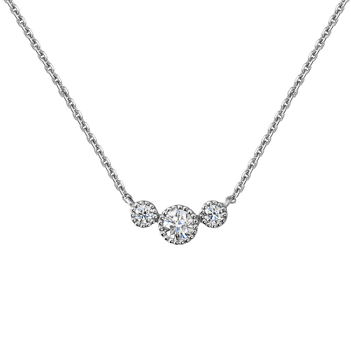 9kt white gold three diamond necklace , J04503-01, hi-res