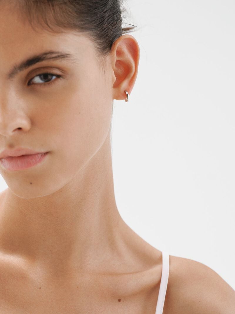 Small 925 silver hoop earrings image number 2