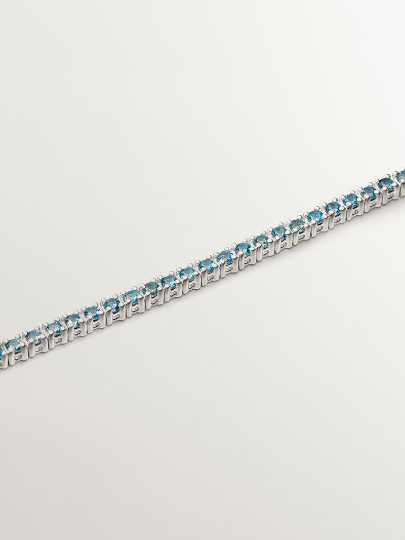 925 Silver bracelet with London blue topaz. image number 2