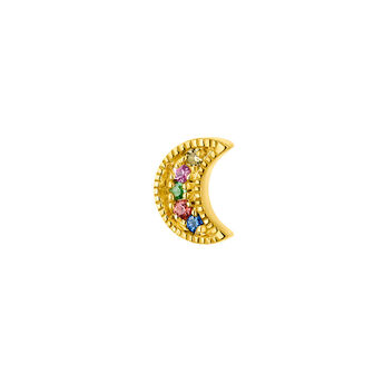 Piercing lune en or 18 Kt avec pierres multicolores, J04801-02-MULTI-H-18,hi-res