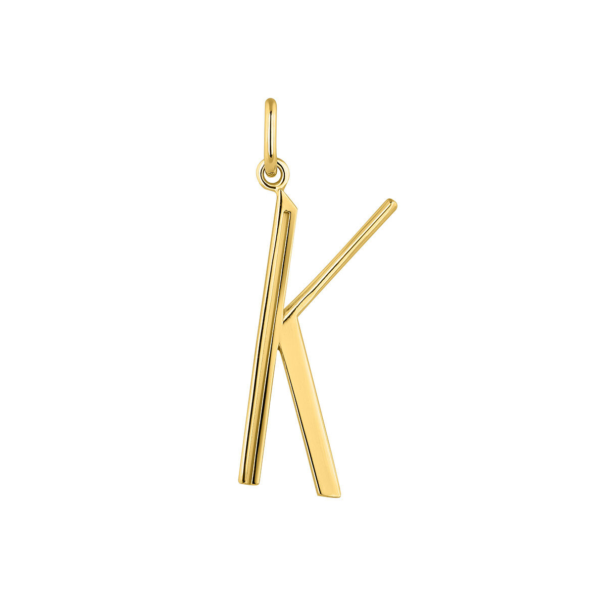 Large gold-plated silver K initial charm  , J04642-02-K, hi-res