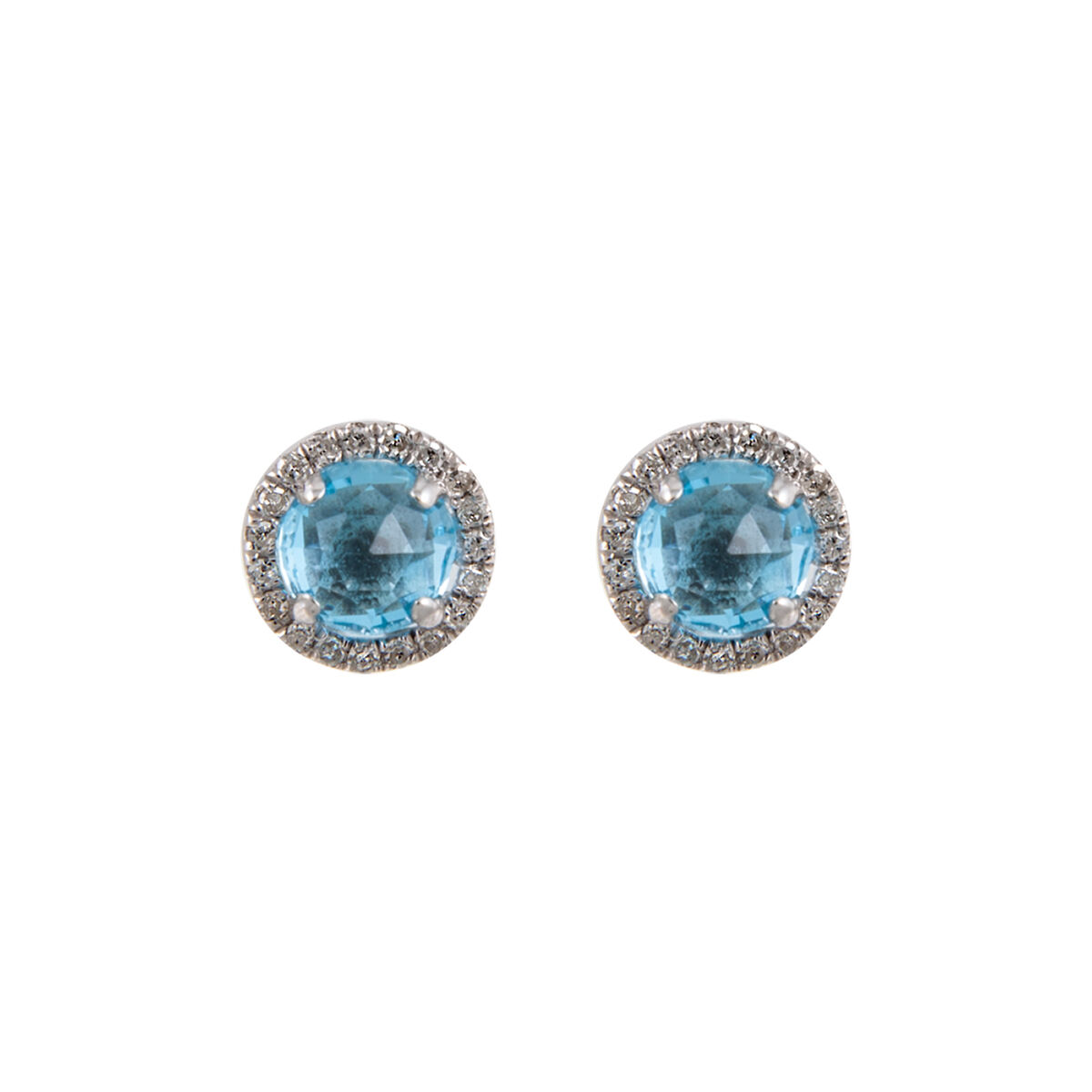 Silver border earrings with blue topaz , J01485-01-BT, hi-res