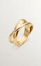 Anillo cruzado de plata bañada en oro amarillo de 18kt, J05227-02