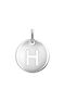 Silver H initial medallion charm  , J03455-01-H