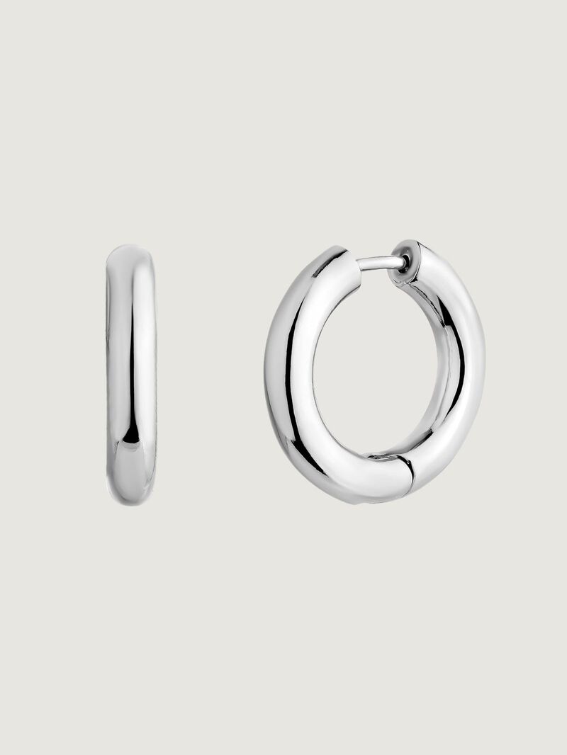 Medium-sized 925 silver hoop earrings image number 0