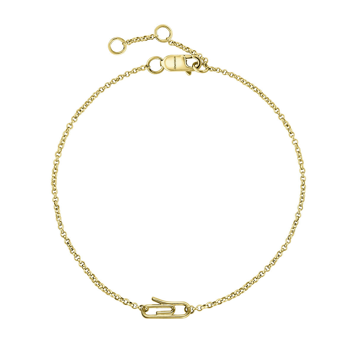 Bracelet with gold paperclip, J05039-02, hi-res