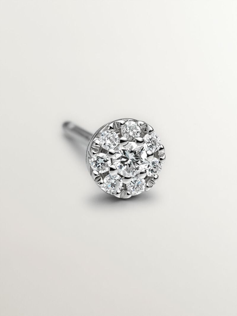 Individual 18K white gold earring with brilliant cut diamond image number 4