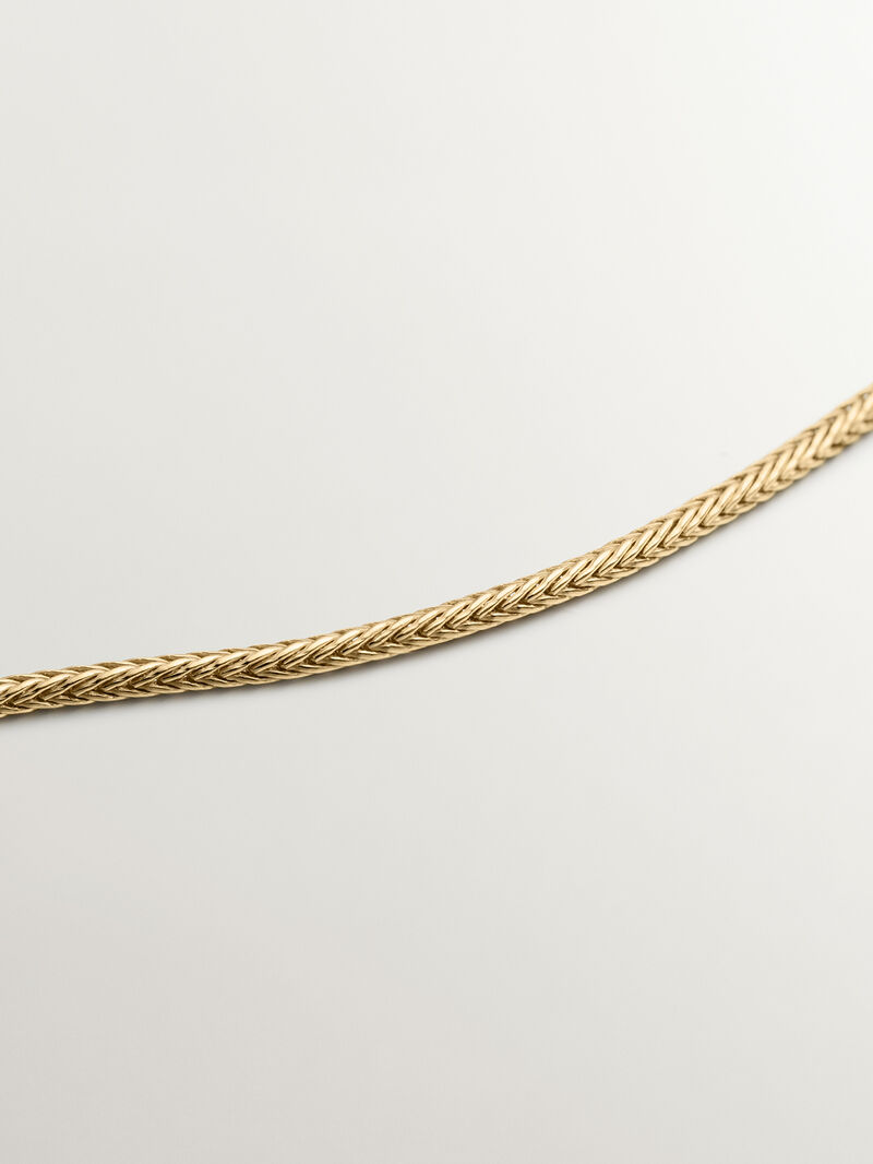 Large circular pendant made of 925 silver, bathed in 18K yellow gold with relief. image number 3
