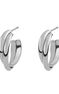 Silver cross double hoop earring , J01756-01