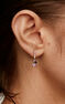 Pendientes de plata bañada en oro rosa de 18kt con piedras amatista rosa colgante y topacios blancos, J03752-03-PAM-WT