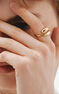 Bague bombée en forme de spirale en argent plaqué en or jaune 18 k, J05223-02