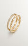 Anillo doble relieve topacios plata recubierta oro , J04902-02-WT