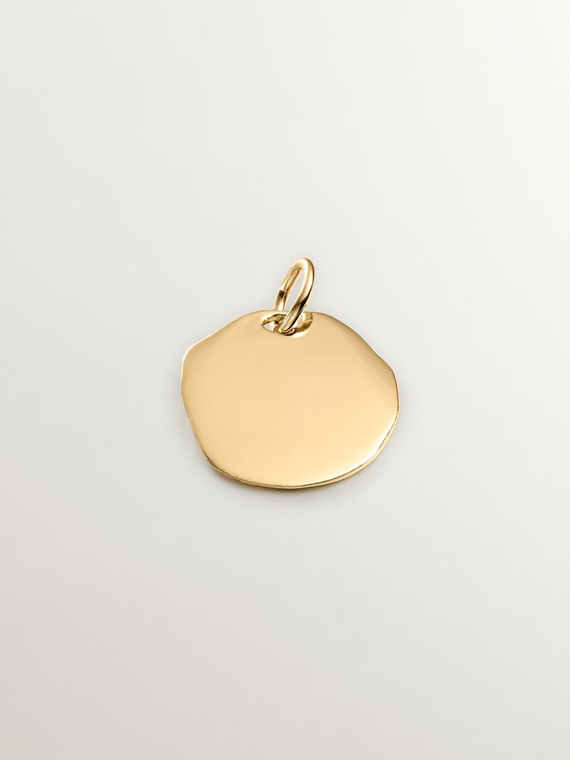 Handcrafted 925 silver charm bathed in 18K yellow gold with the initial E. image number 2