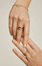 Trilogy ring in 18k yellow gold-plated sterling silver with central purple amethyst and yellow quartz stones, J03748-02-AM-LQ